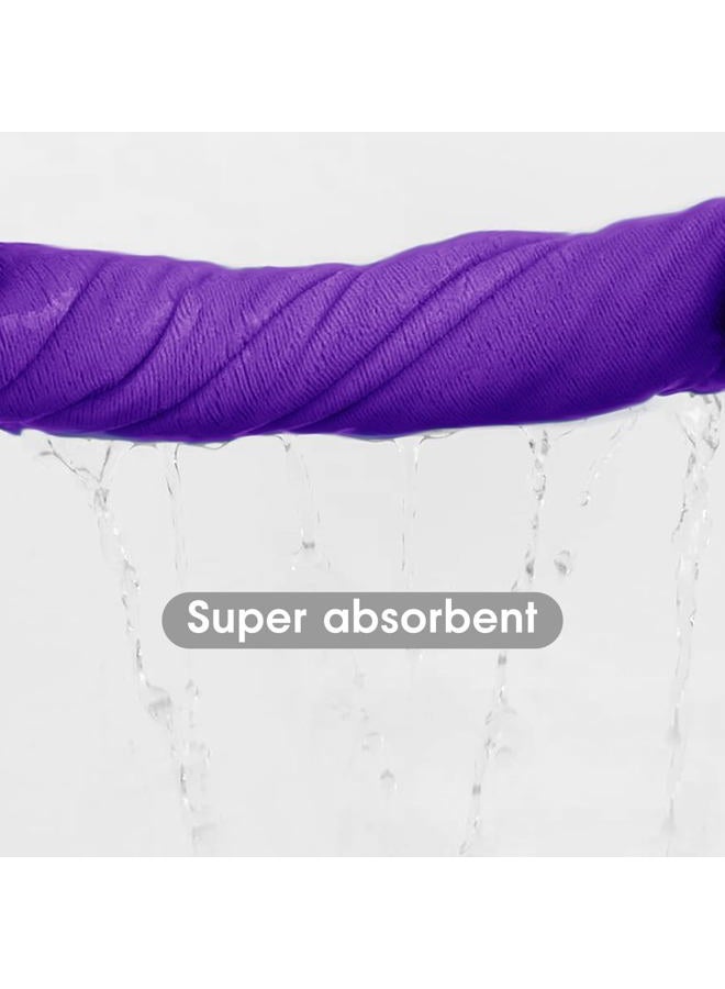 JML Microfiber Bath Towels, 2 Pack(30" x 60") Oversized, Ultra Soft, Super Absorbent and Fast Drying, No Fading and Multipurpose Use for Sports, Travel, Fitness, SPA and Yoga - Solid Color, Violet - Image 4