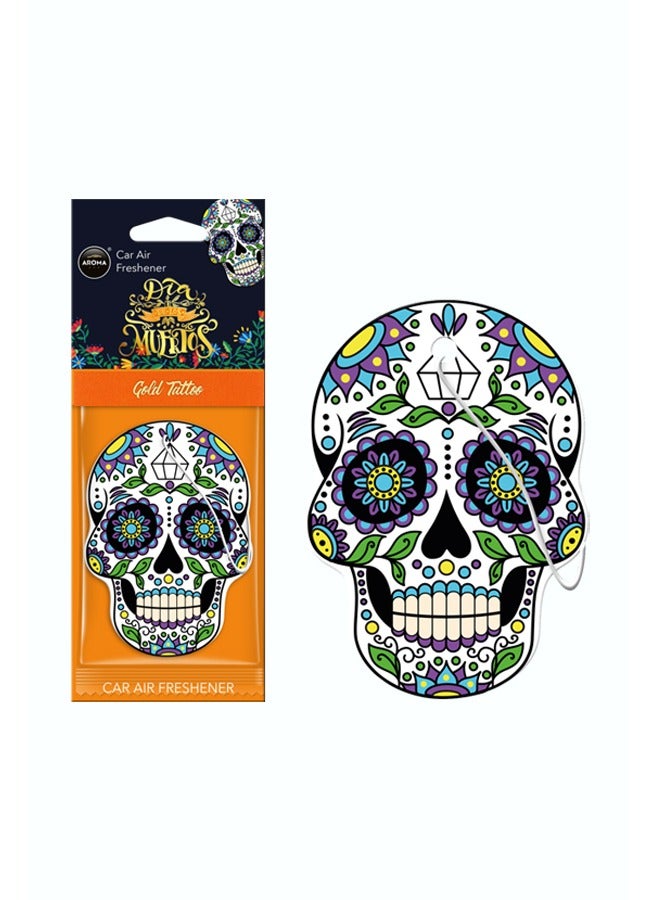 أروما Cellulose Dia De Los Muertos معطر السيارة Gold Tattoo Mario