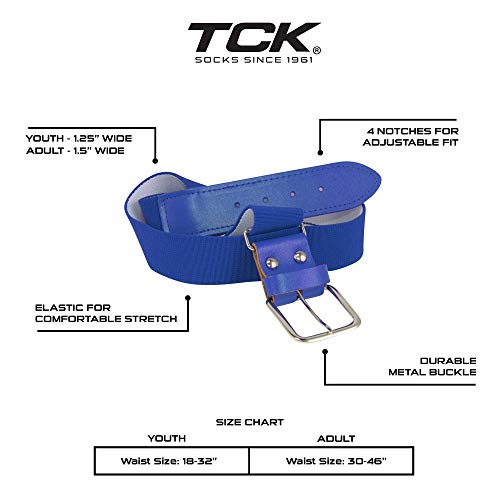 TCK Baseball/Softball Adult Belt & Socks Combo Set (Royal, Medium) - Royal,Medium - Image 3