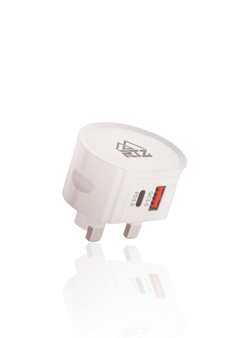 RTZ Wall Charger Set with PD Cable Fast Charger 20W with 2 USB & PD Ports - Image 2