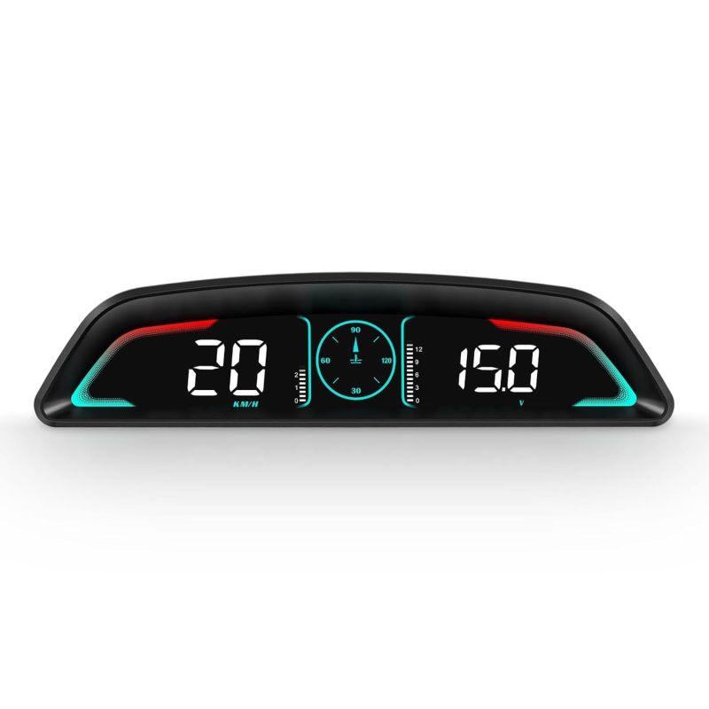 Car Head Up Display: Black OBD2 Speedometer With Automatic Light Sensing - Intelligent Safety Alerts Car Data Display for Most Post-2009 Vehicle Models - Image 1