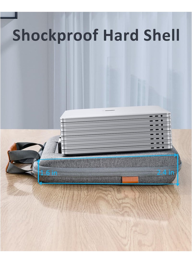 SYOSI - Hard Laptop Work-In Case 14 Inch, 2 in 1 Laptop Bag Lap Desk with Stopper and Book Clip, Shockproof Waterproof Laptop Sleeve with Handle, Compatible with MacBook HP Dell Lenovo ASUS and More - Grey - Image 1
