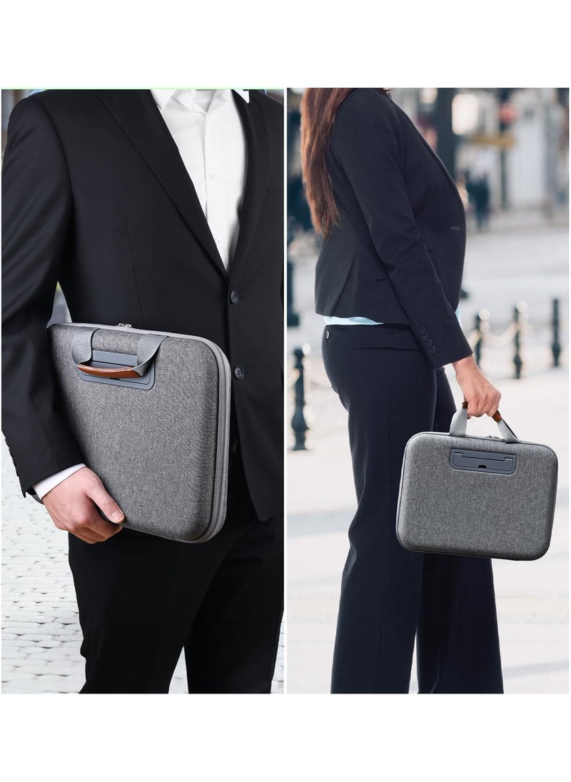 SYOSI - Hard Laptop Work-In Case 14 Inch, 2 in 1 Laptop Bag Lap Desk with Stopper and Book Clip, Shockproof Waterproof Laptop Sleeve with Handle, Compatible with MacBook HP Dell Lenovo ASUS and More - Grey - Image 1