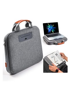Hard Laptop Work-In Case 14 Inch, 2 in 1 Laptop Bag Lap Desk with Stopper and Book Clip, Shockproof Waterproof Laptop Sleeve with Handle, Compatible with MacBook HP Dell Lenovo ASUS and More - Grey