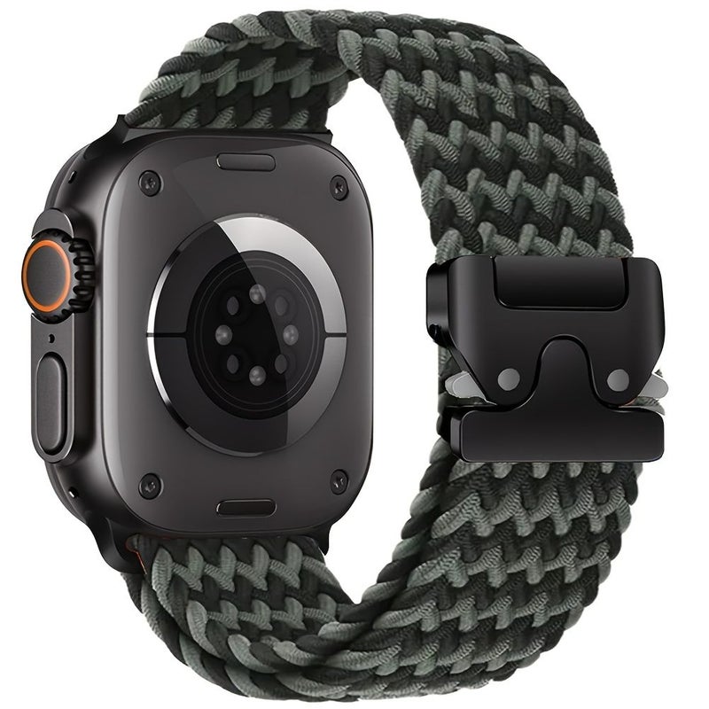 حزام رياضي مطاطي من النايلون قابل للتنفس بنمط Solo Loop لساعة Apple Watch مقاس 38 و40 و41 ملم - تصميم كاوبوي ملون - Image 2