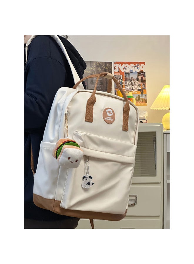Landcase Backpack For Middle School Girls High School Students College Students Laptop Bag 1704 White Zongzi - Image 1
