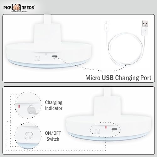 Pick Ur Needs White Study Lamp/Table Lamp/Desk Lamp High Range Rechargeable Led Eye-Caring Table Desk Lamp Touch Control Flexible Head - Image 4
