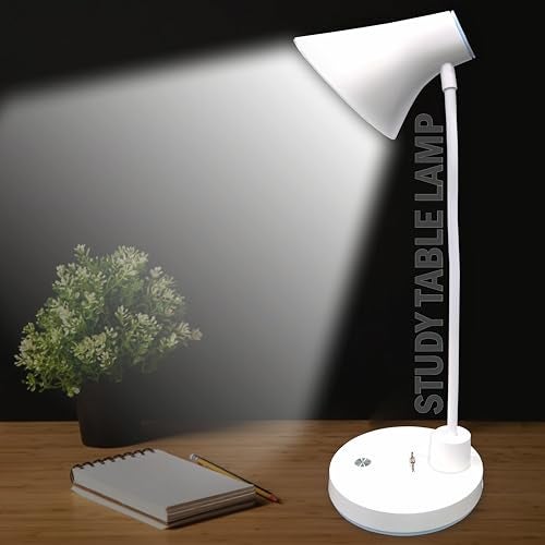 Pick Ur Needs White Study Lamp/Table Lamp/Desk Lamp High Range Rechargeable Led Eye-Caring Table Desk Lamp Touch Control Flexible Head - Image 1