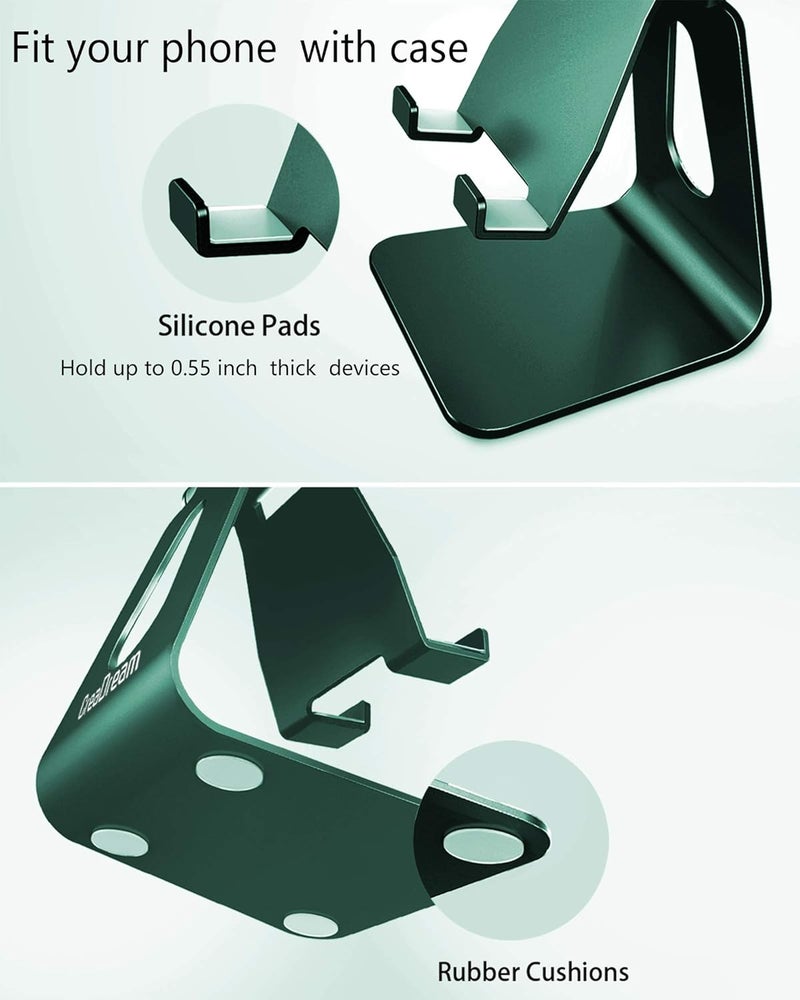 CreaDream Adjustable Cell Phone Stand, Phone Stand, Cradle, Dock, Holder, Aluminum Desktop Stand Compatible with Phone 13 12 11 Pro Max Charging, Accessories Desk, All Mobile Phones, Midnight Green - Image 5