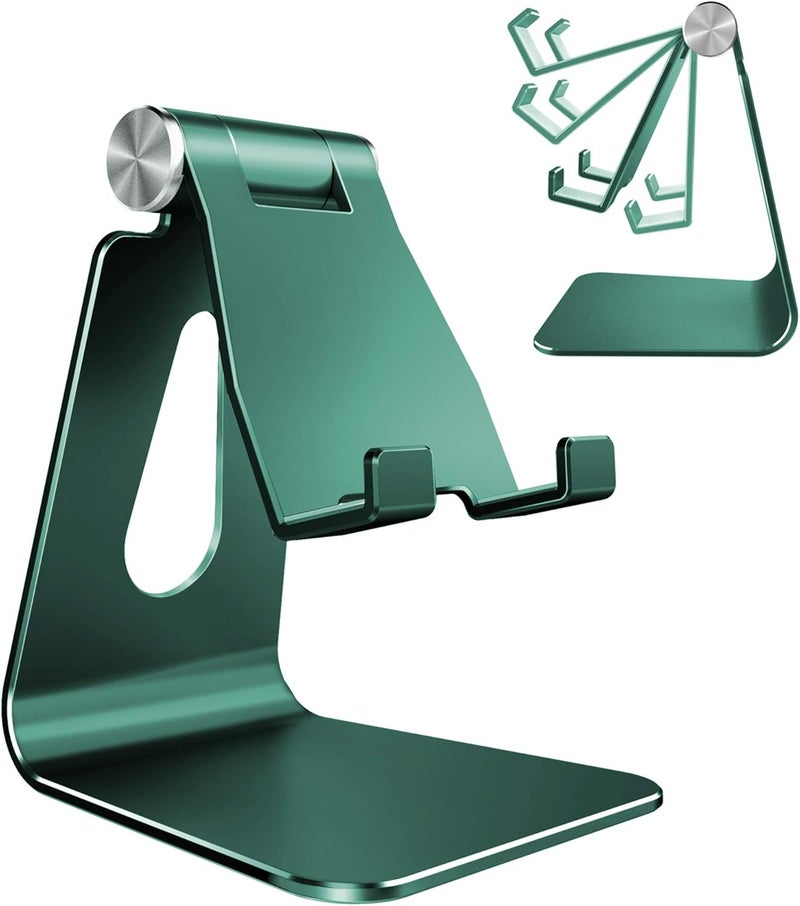 CreaDream Adjustable Cell Phone Stand, Phone Stand, Cradle, Dock, Holder, Aluminum Desktop Stand Compatible with Phone 13 12 11 Pro Max Charging, Accessories Desk, All Mobile Phones, Midnight Green - Image 1