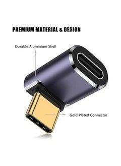 erorex USB C Right Angle Adapter 2 Pack, 90 Degree Type C Male to Female Adapter Extender Support 100W Fast Charging 40Gbps Data Transfer 8K@60Hz Video Output for Laptop, Tablet, Mobile Phones  - Image 5