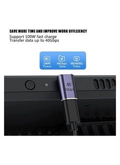 erorex USB C Right Angle Adapter 2 Pack, 90 Degree Type C Male to Female Adapter Extender Support 100W Fast Charging 40Gbps Data Transfer 8K@60Hz Video Output for Laptop, Tablet, Mobile Phones  - Image 4