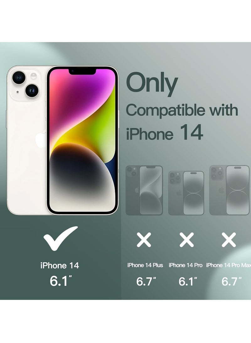 Midnight Green 5-in-1 Silicone Case for iPhone 14 (6.1-Inch) – Includes 2-Pack Screen Protectors & 2-Pack Camera Lens Protectors, Full Coverage Tempered Glass Film, Shockproof Design - Image 2