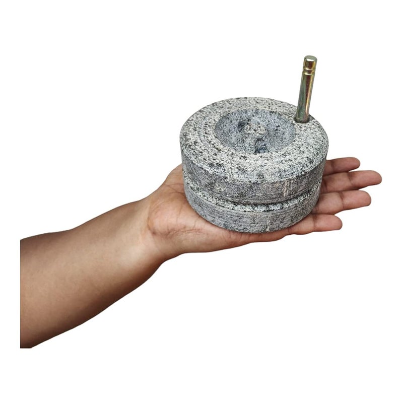 EZAHK EZAHK Miniature Stone Chakki for Kids ToyGiftVastuOnly for Pooja PurposeWidth 10cm Small Size - Image 1