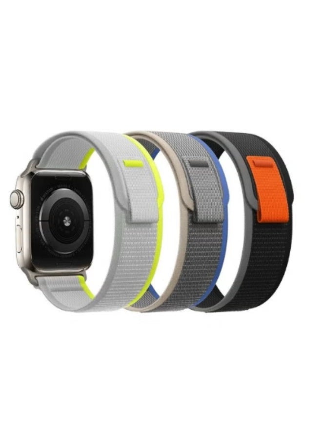 ويكسون 3 عبوات لساعة Apple Watch Trail Band 49mm 45mm 44mm 42mm حزام رياضي منسوج من النايلون لسلسلة iWatch Ultra/8/7/SE/6/5/4/3/2/1 متعدد الألوان متعدد الألوان - Image 1