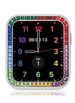 Y&D Compatible for Watch Case Suitable Iwatch 6 Generation 5/ 4/ 3/ 2/ 1 Protective 42mm Color Diamond Silver Type Colorful Square IWatch Cover Frame with Women and Men  - Image 1