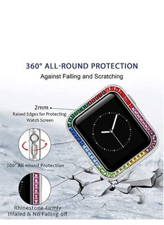 Y&D Compatible for Watch Case Suitable Iwatch 6 Generation 5/ 4/ 3/ 2/ 1 Protective 42mm Color Diamond Silver Type Colorful Square IWatch Cover Frame with Women and Men  - Image 2