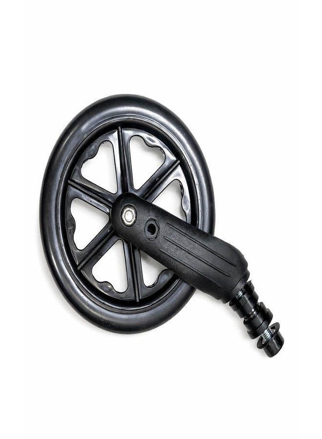 SMARTCARE Wheelchair Front Wheel Replacement, Heavy Duty Solid Rubber Tyre Caster with Fork Assembly, Smooth Rolling, Black CLAIM - Image 1