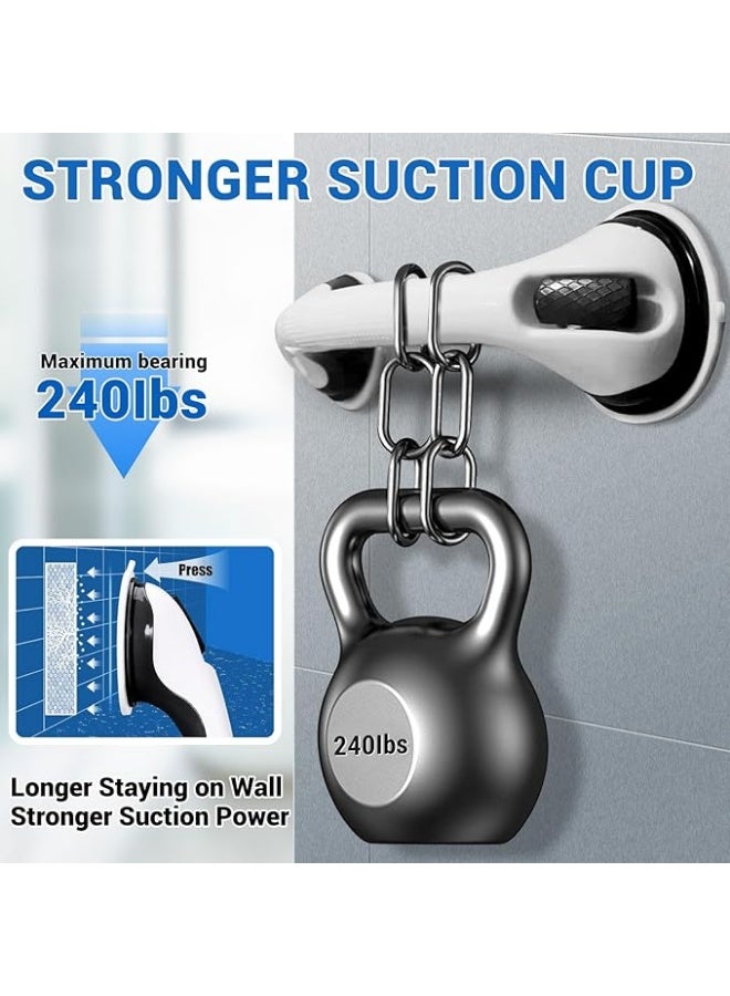 Suction Grab Bars for Bathroom Safety, Shower & Bathtub Handles, Non-Slip Support Bars for Elderly, Seniors and Mobility Assistance - Image 4
