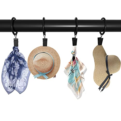 Lansian 72 Pack Curtain Rings with Clips Hooks 1.5 inch Rustproof Matte Metal Drapery Rings for Tension Rod Bracket Eyelets Decorative Hangers, Vintage Black (1.5" Interior Diameter) - Image 5