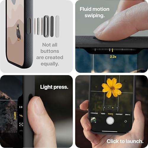 TineeOwl حافظة TineeOwl لهاتف iPhone 16 Pro Max مغناطيسية، زر التحكم في الكاميرا، متوافقة مع MagSafe، TPU، تصميم بسيط، نحيفة/رقيقة، قابضة - سلسلة Dune (تقريبًا سوداء، iPhone 16 Pro Max) - Image 3