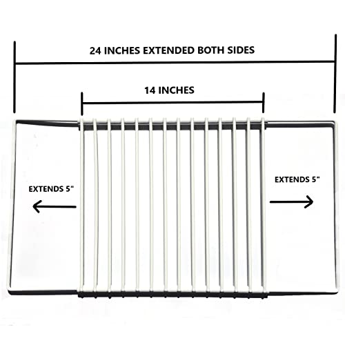 First4spares Adjustable Plastic Coated Shelf with Extendable Arms for Hotpoint Fridge Freezers Only. 12.5IN X 14 in. 12.5IN X 24IN Extended. Extends 5" on Both Sides - Image 2