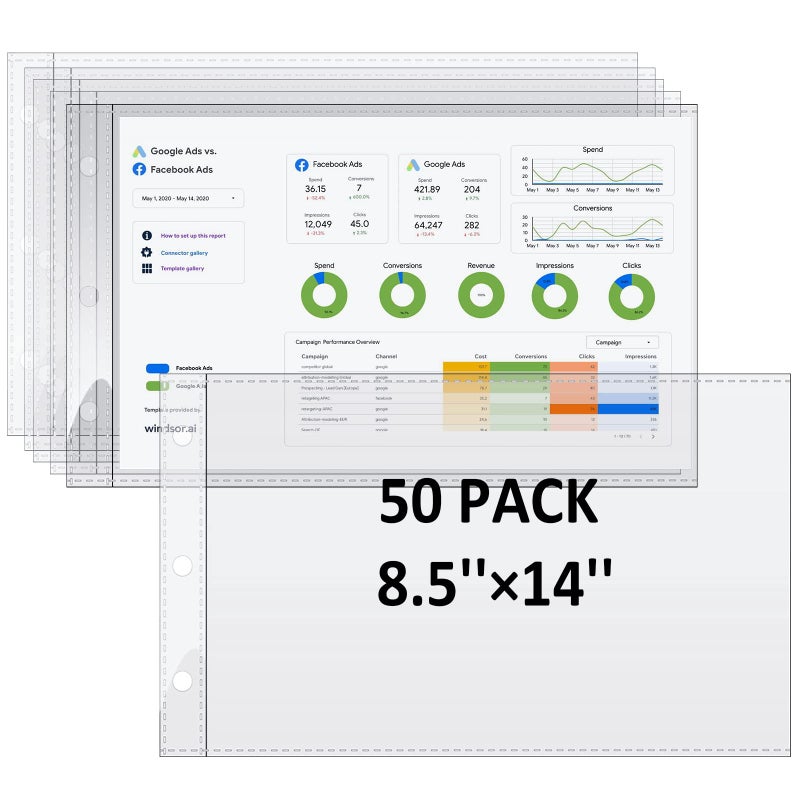 tutata 8.5 x 14 Paper Sleeves, 50 PCS, Legal- Size Document Sleeves, Landscape Page Protectors for 3 Ring Binder, Legal Sheet Protectors, Side Loading - Image 4