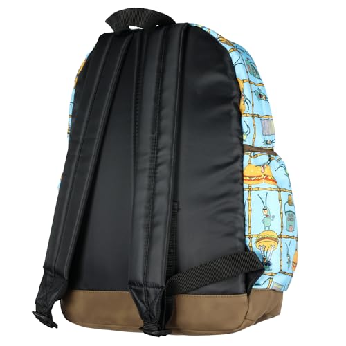 INTIMO Nickelodeon SpongeBob SquarePants Backpack Plankton Chum Bucket Patties 16" Laptop School Bag Faux Leather Bottom Bookbag - Image 4