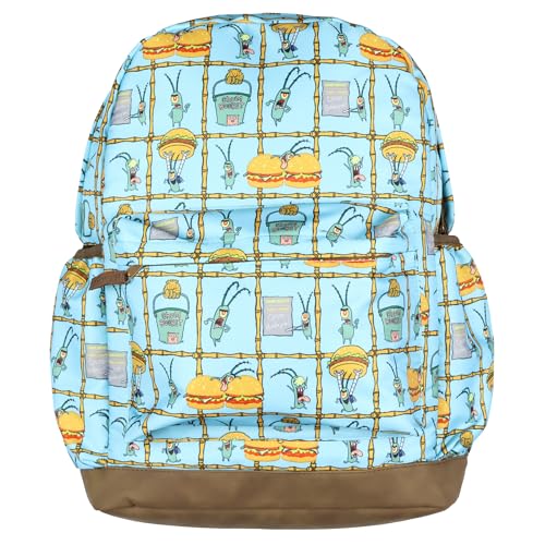 INTIMO Nickelodeon SpongeBob SquarePants Backpack Plankton Chum Bucket Patties 16" Laptop School Bag Faux Leather Bottom Bookbag - Image 5