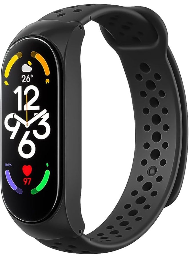 Xiaomi Mi Band 10/9 / 8 Protective Sport Band with Case, Soft Silicone Strap with Built-in Cover, Breathable Vent Holes For For Xiaomi Smart Band 10/9/8 - Image 1