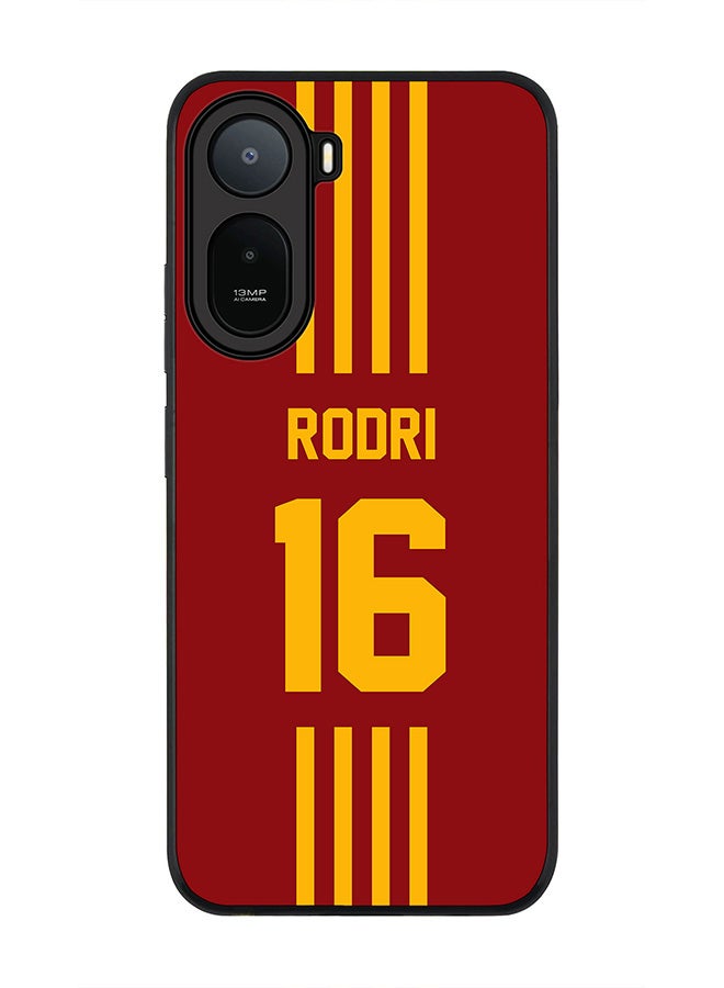 Stylizedd Rugged Case for Xiaomi Redmi A7 Pro 4G / Poco C81 / Poco C81 Pro / Poco C85x 5G- Slim Fit Hybrid Rubber Cover Football - Spain , Rodri