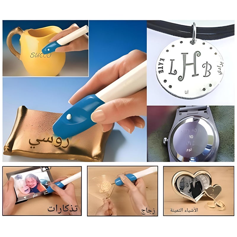 Engraving Pen Tool - Precision Carving Device for Glass, Plastic, Metal, and Wood, Battery Operated for DIY Art, Crafts, and Personalization Projects on a Variety of Surfaces - Image 1
