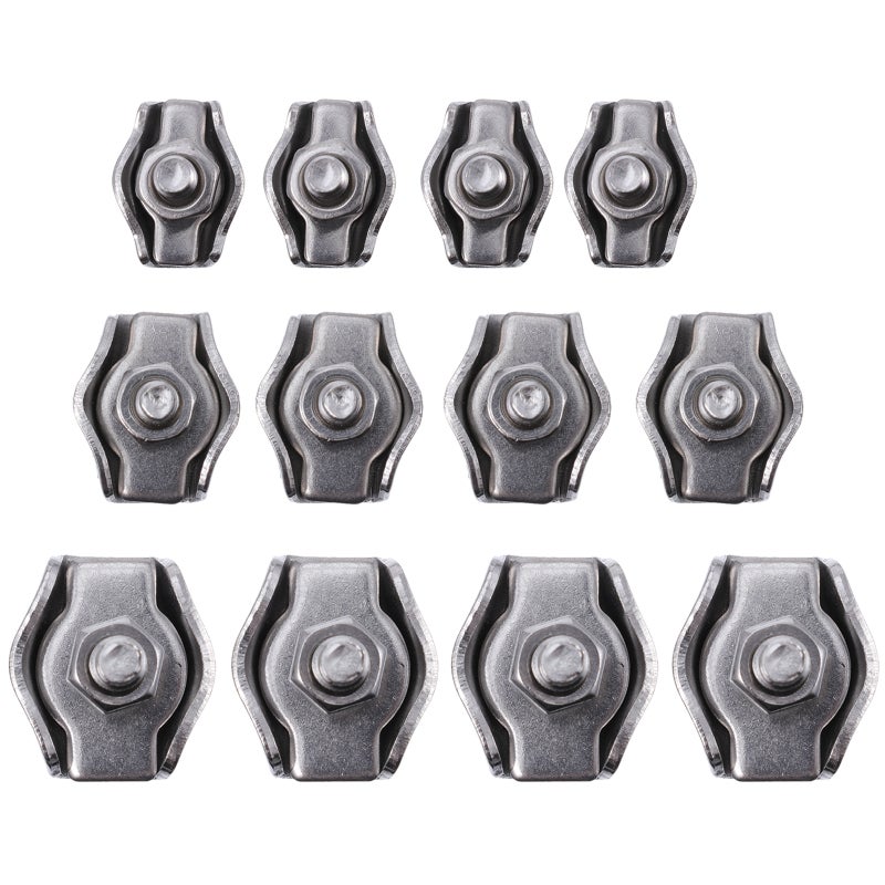 36 pcs Rope Connector Single Clips Wires Splicer Stainless Wire Rope Cable Clip - Image 1
