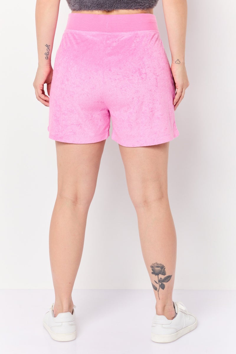 Juicy Couture Women Embroidered Logo Drawstring Shorts, Pink - Image 4