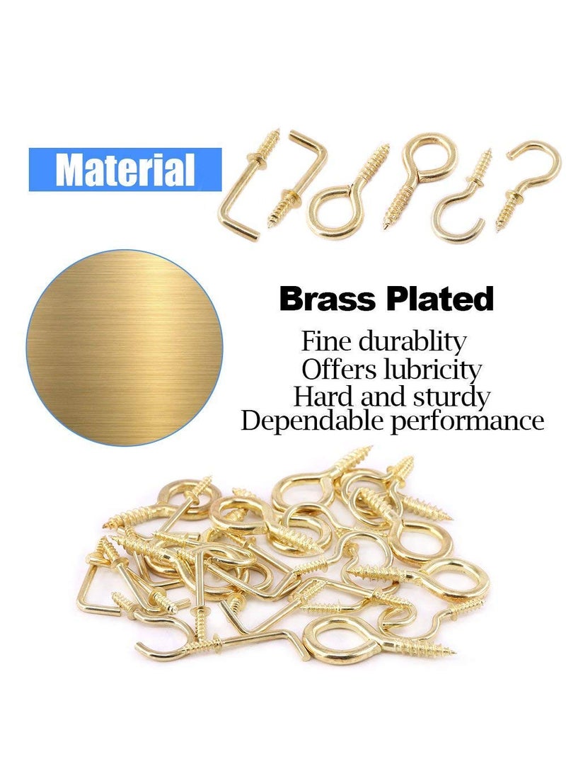 DIY Crafts Diy Crafts India 152 Handy Brassplated Cup Wall Ceiling Metal Screw Hooks 32mm Multicolor  - Image 2