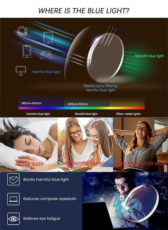 CIKJUK Round Blue Light Blocking Glasses for Men and Women Clear Lens Blue Light Blocking Glasses for Gaming Computer Reading Eye Glasses Anti Radiation Eyeglasses UV Filter Eyewear Black - Image 4