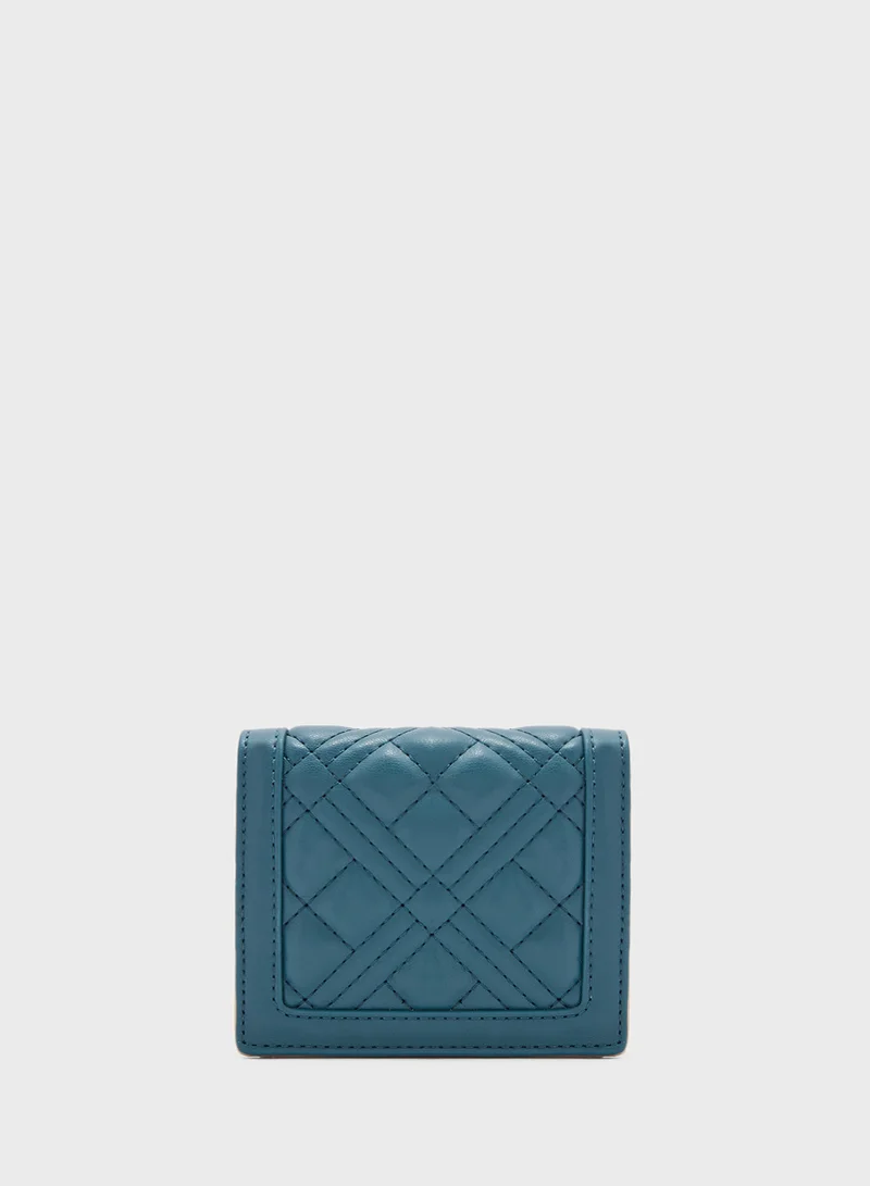Love Moschino Logo Detailed Flap Over Wallet