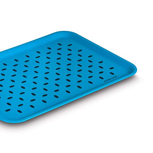 Freelance Anti Slip Serving Tray - 34 x 24 cm - Blue - Non-Slip Rubber Surface, Break-Resistant - Versatile Anti Skid PP Plastic Kitchen & Dining/Coffee Table Trays for Breakfast/Food/Tea - Image 2