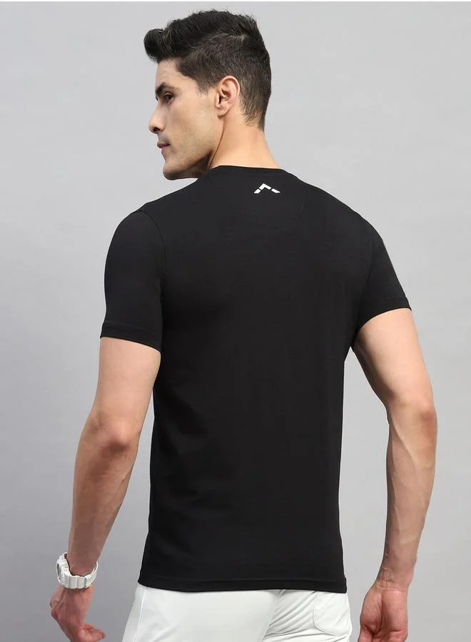Rock.it Rock.it Men Black Solid Round Neck T Shirt