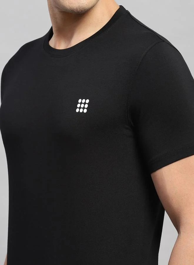 Rock.it Rock.it Men Black Solid Round Neck T Shirt