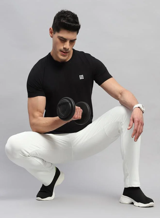 Rock.it Rock.it Men Black Solid Round Neck T Shirt
