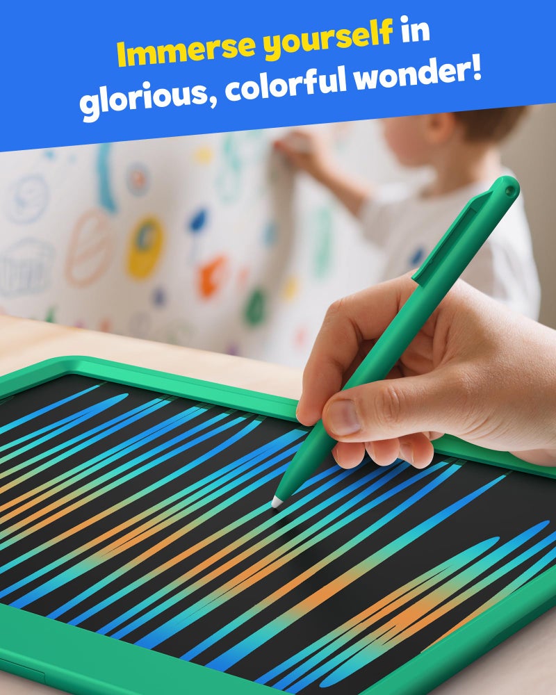 TEKFUN LCD Writing Tablet for Kids Boys Toys, 12 Inch Erasable Doodle Board Colorful Drawing Pad, Board Games Outdoor Travel Toys Gifts for Toddlers Boys Adults (Green) - Image 4
