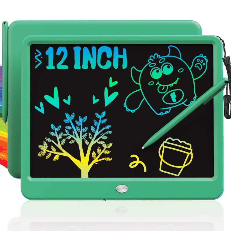 TEKFUN LCD Writing Tablet for Kids Boys Toys, 12 Inch Erasable Doodle Board Colorful Drawing Pad, Board Games Outdoor Travel Toys Gifts for Toddlers Boys Adults (Green) - Image 1
