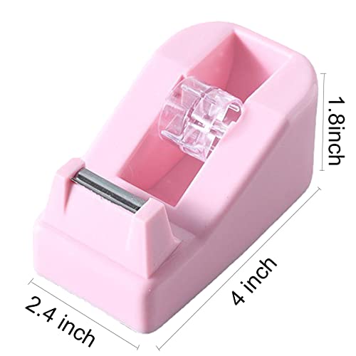 WELSTIK Desktop Office Tape Dispenser Non-Skid Base, for Packaging in Office,Restaurant, Flower Shop,Cake Shop,Pink - Image 3