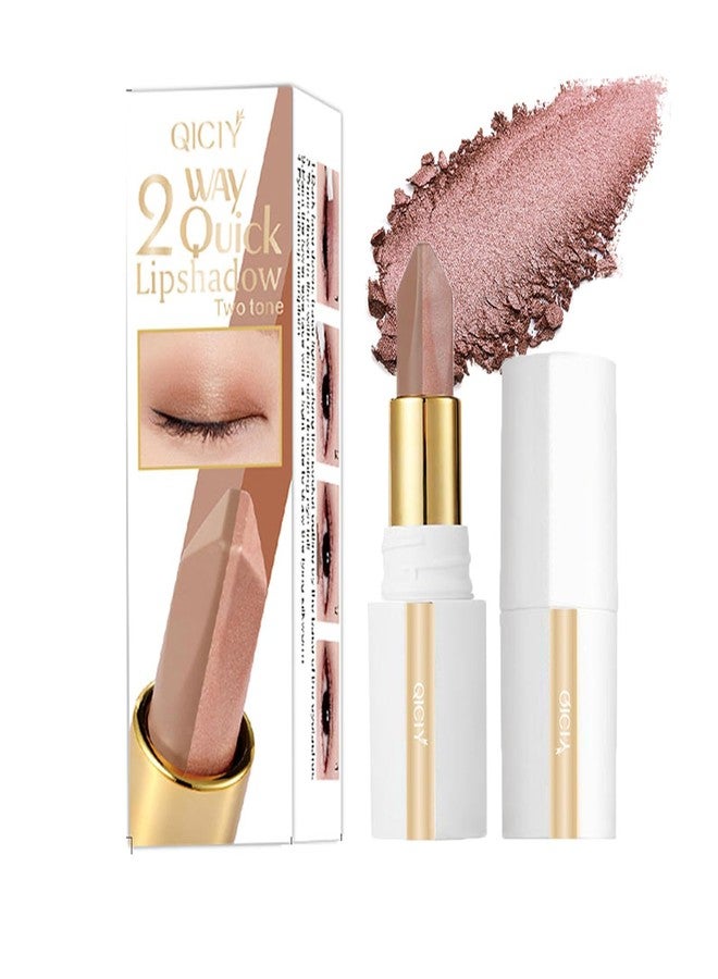 ADMD Two Color Eyeshadow Stick Champagne Gold + Silver Gray Shimmer & Smoky Eye Shadow Pen for Puffiness Reduction, Brightening, Long-Lasting Wear Daily & Evening Makeup(03#) - Image 1