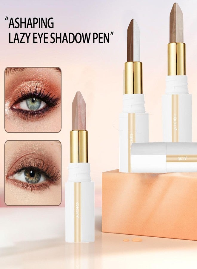 ADMD Two Color Eyeshadow Stick Champagne Gold + Silver Gray Shimmer & Smoky Eye Shadow Pen for Puffiness Reduction, Brightening, Long-Lasting Wear Daily & Evening Makeup(03#) - Image 3