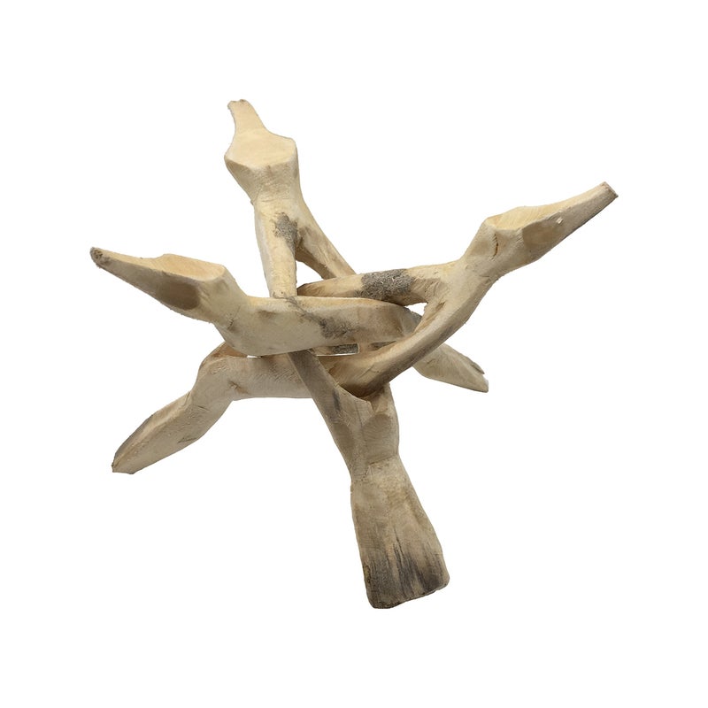 Alternative Imagination Wooden Tripod Stand  Home Decor Holder for Abalone Shell Jewelry Dish Trinket Dish Key Bowl Crystal Ball and More  Natural 6 Inches - Image 1