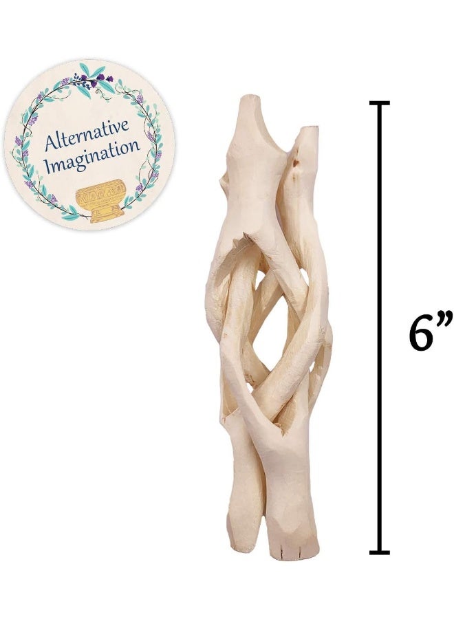 Alternative Imagination Wooden Tripod Stand  Home Decor Holder for Abalone Shell Jewelry Dish Trinket Dish Key Bowl Crystal Ball and More  Natural 6 Inches - Image 2
