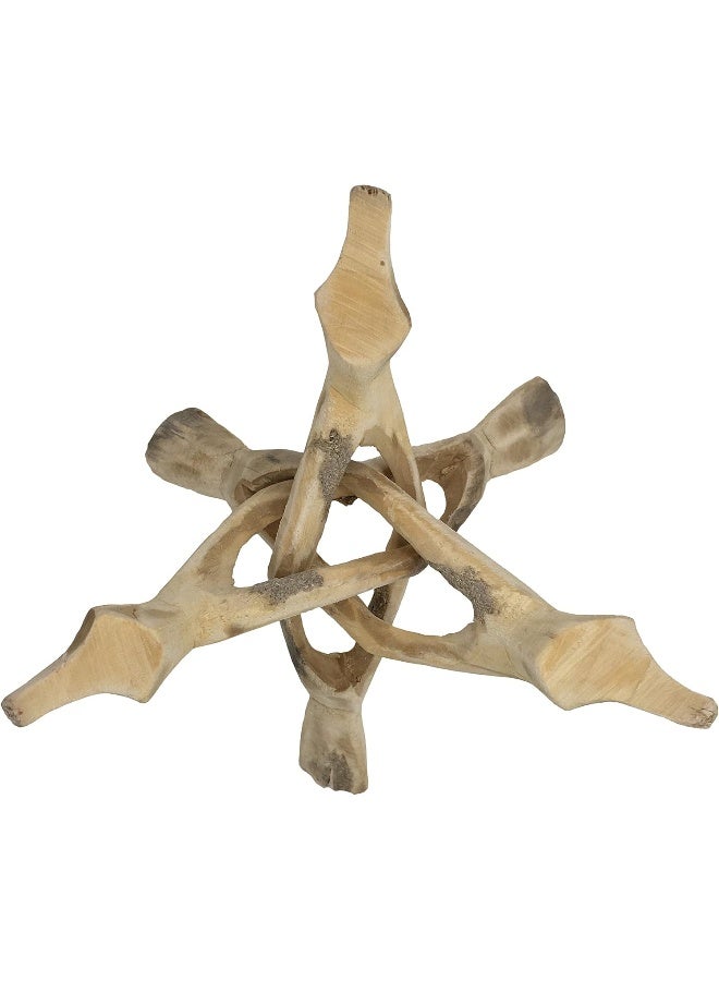 Alternative Imagination Wooden Tripod Stand  Home Decor Holder for Abalone Shell Jewelry Dish Trinket Dish Key Bowl Crystal Ball and More  Natural 6 Inches - Image 5