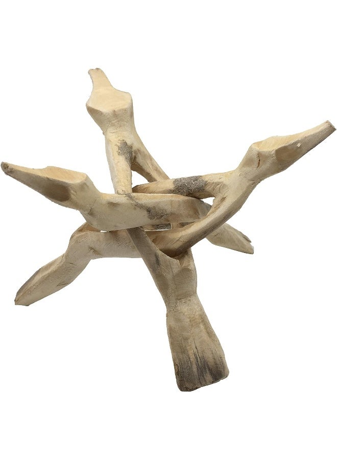 Alternative Imagination Wooden Tripod Stand  Home Decor Holder for Abalone Shell Jewelry Dish Trinket Dish Key Bowl Crystal Ball and More  Natural 6 Inches - Image 3